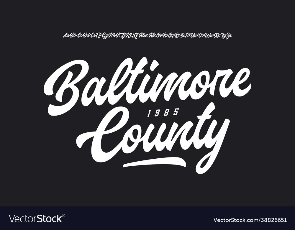 Original brush script font Royalty Free Vector Image