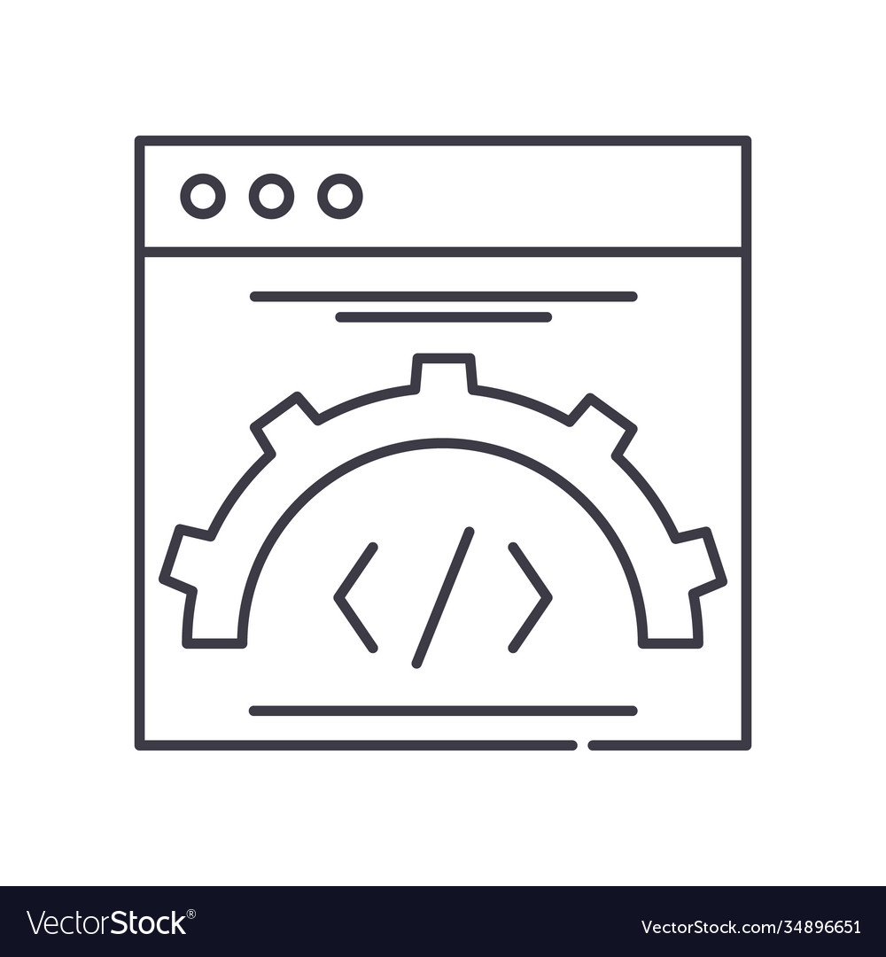 Programming icon linear isolated vector image Programming icon linear isolated
