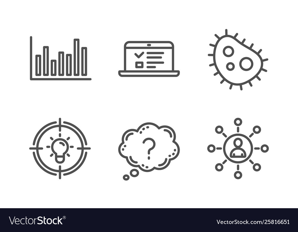 Question mark idea and bar diagram icons set web vector image Question mark idea and bar diagram icons set web