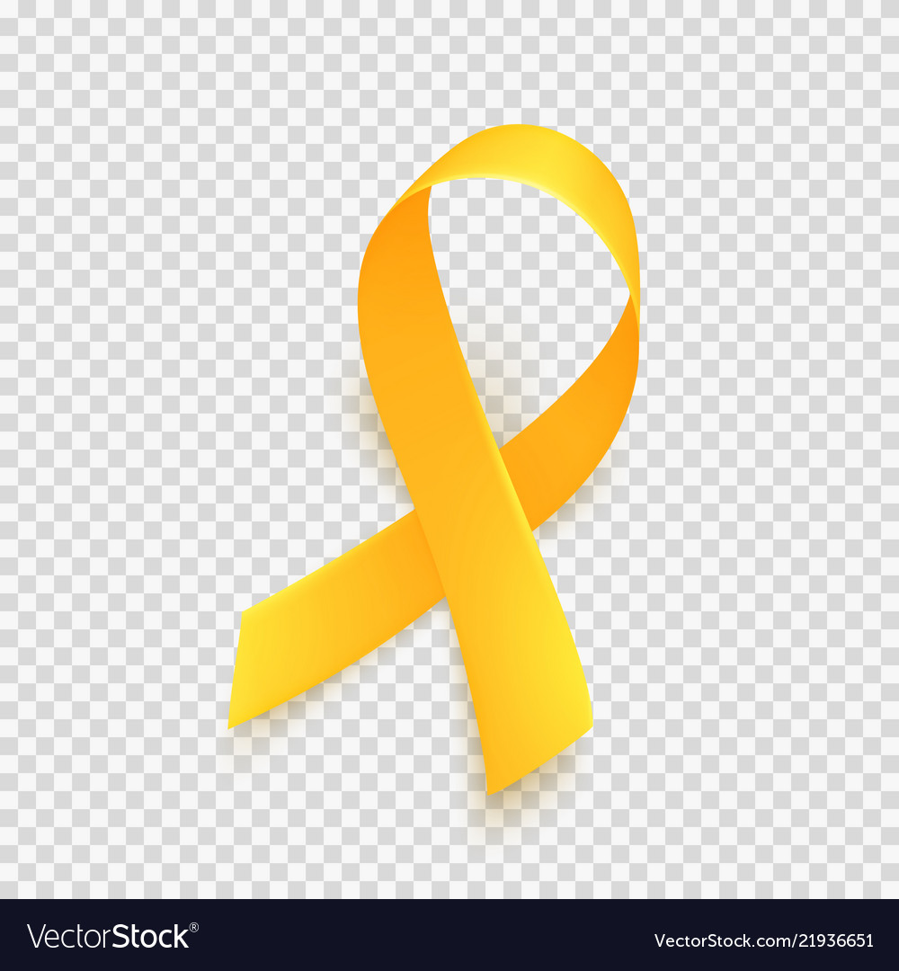 Realistic gold ribbon world childhood cancer Vector Image