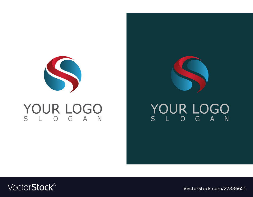 Round letter s 3d logo Royalty Free Vector Image