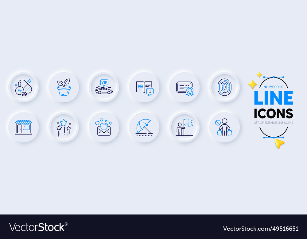 Stars certificate and manual line icons for web