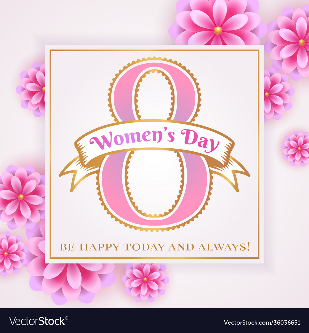 Womens Day Greeting Card Royalty Free Vector Image