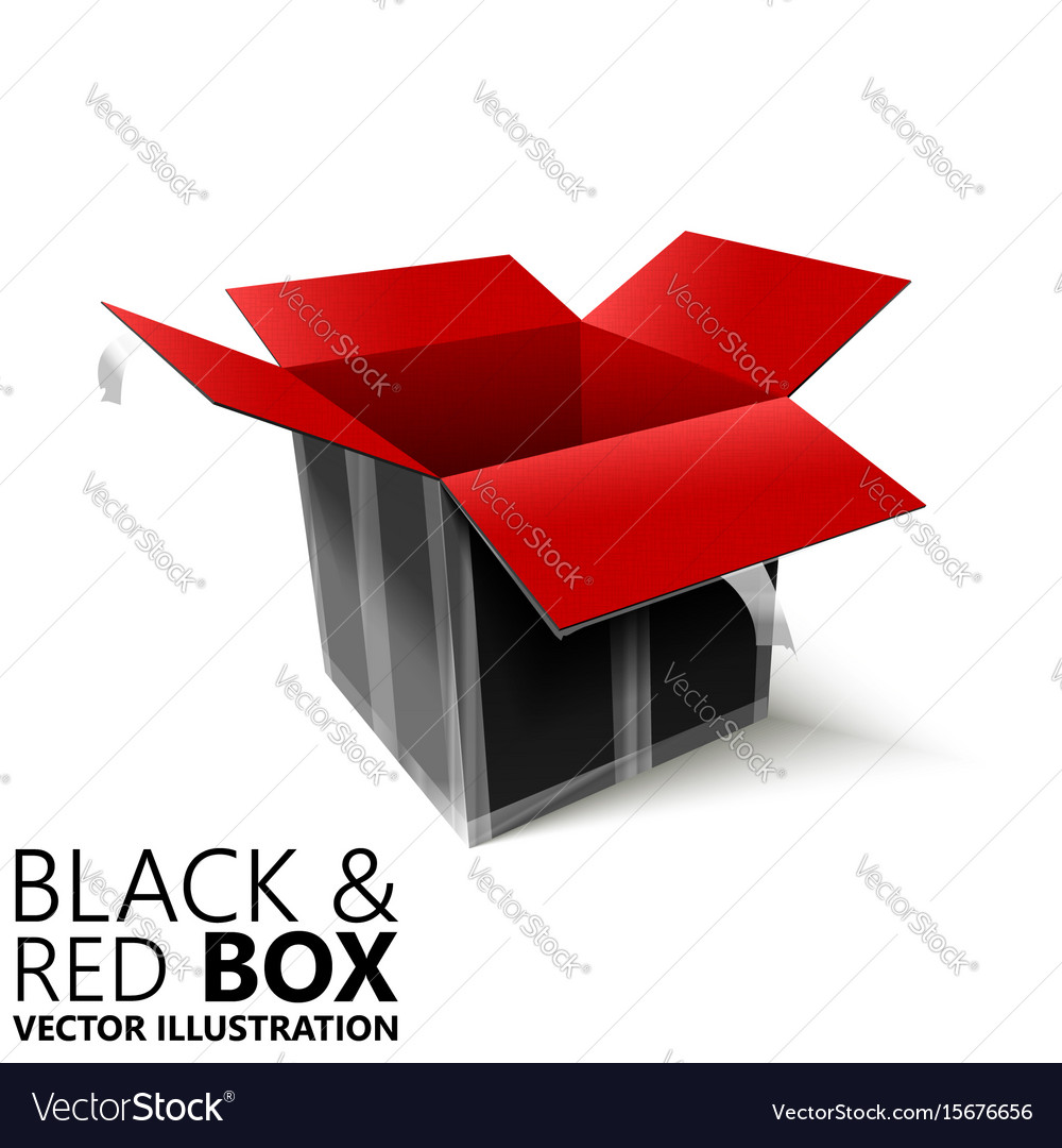 Black and red open box 3d design