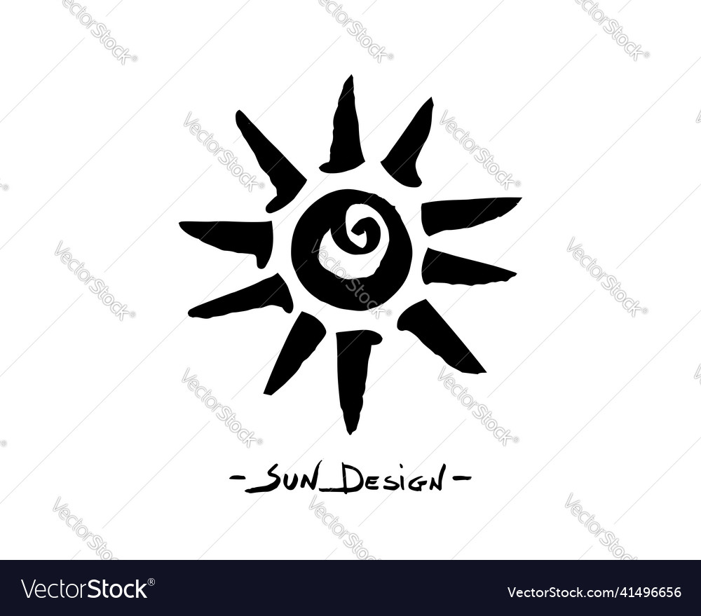 Black tribal sun tattoo sonnenrad symbol tattoo Vector Image