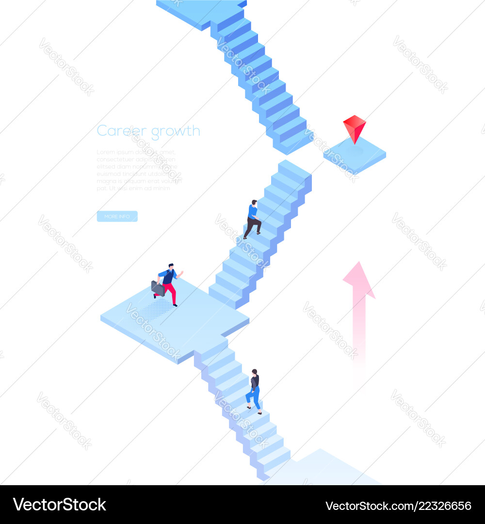 Career Growth Modern Isometric Web Banner Vector Image