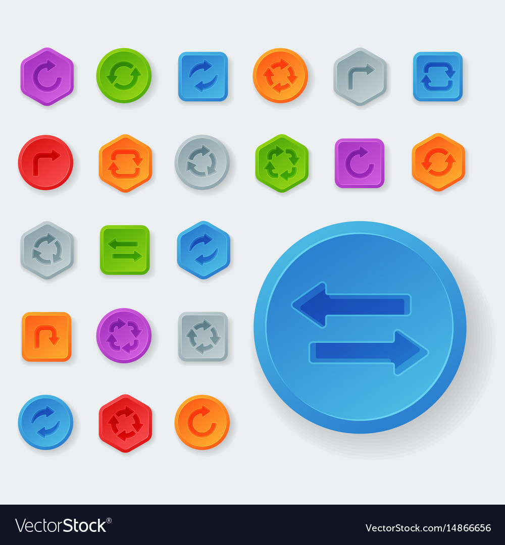 Colorful website turn buttons design