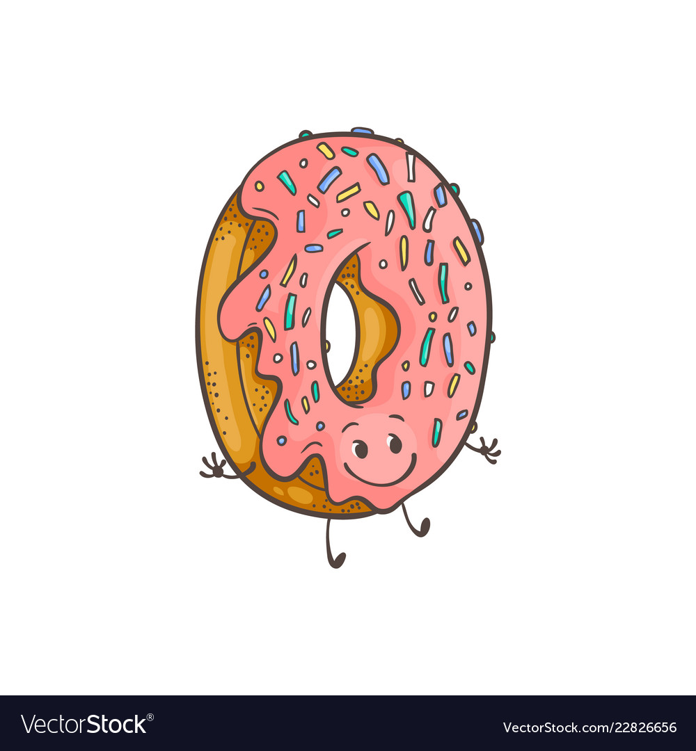 Doughnut ring cartoon Royalty Free Vector Image