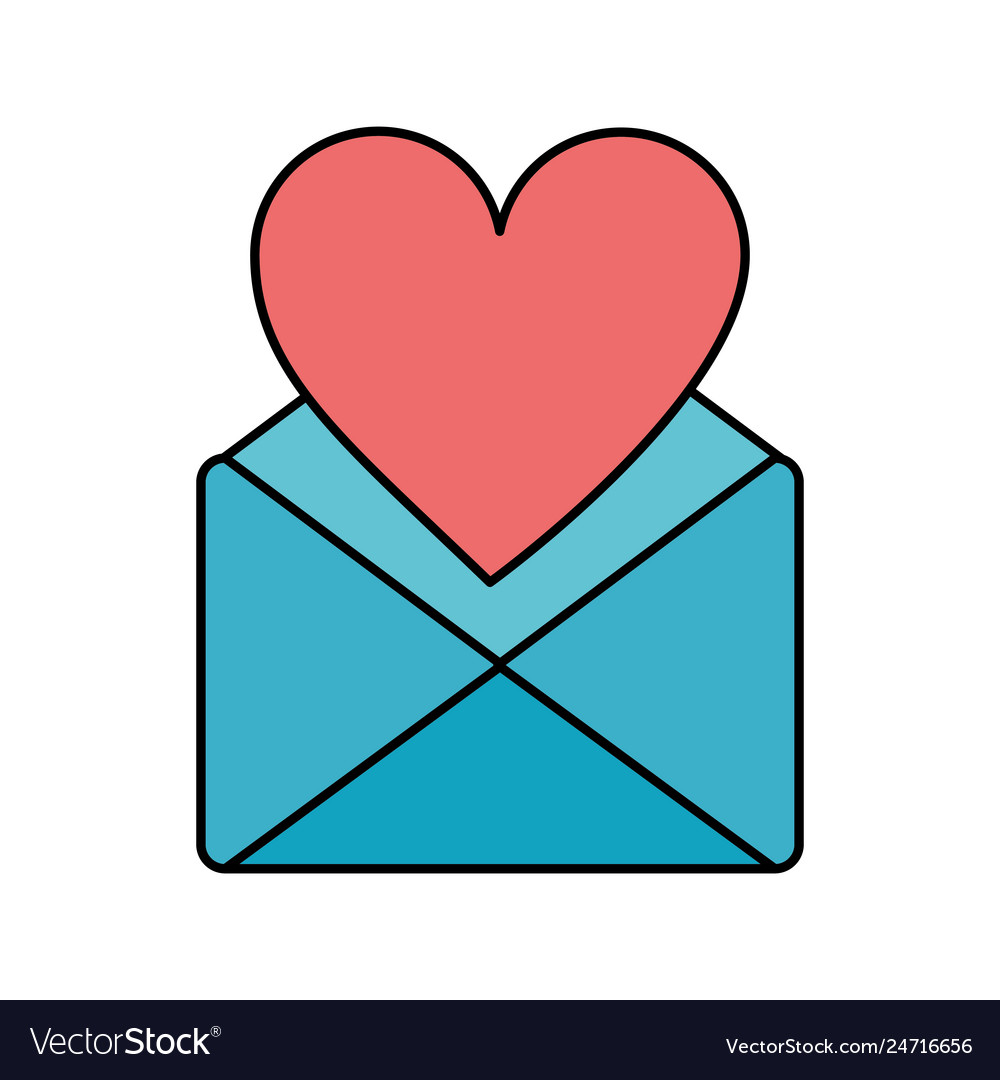 Envelope mail with heart isolated icon