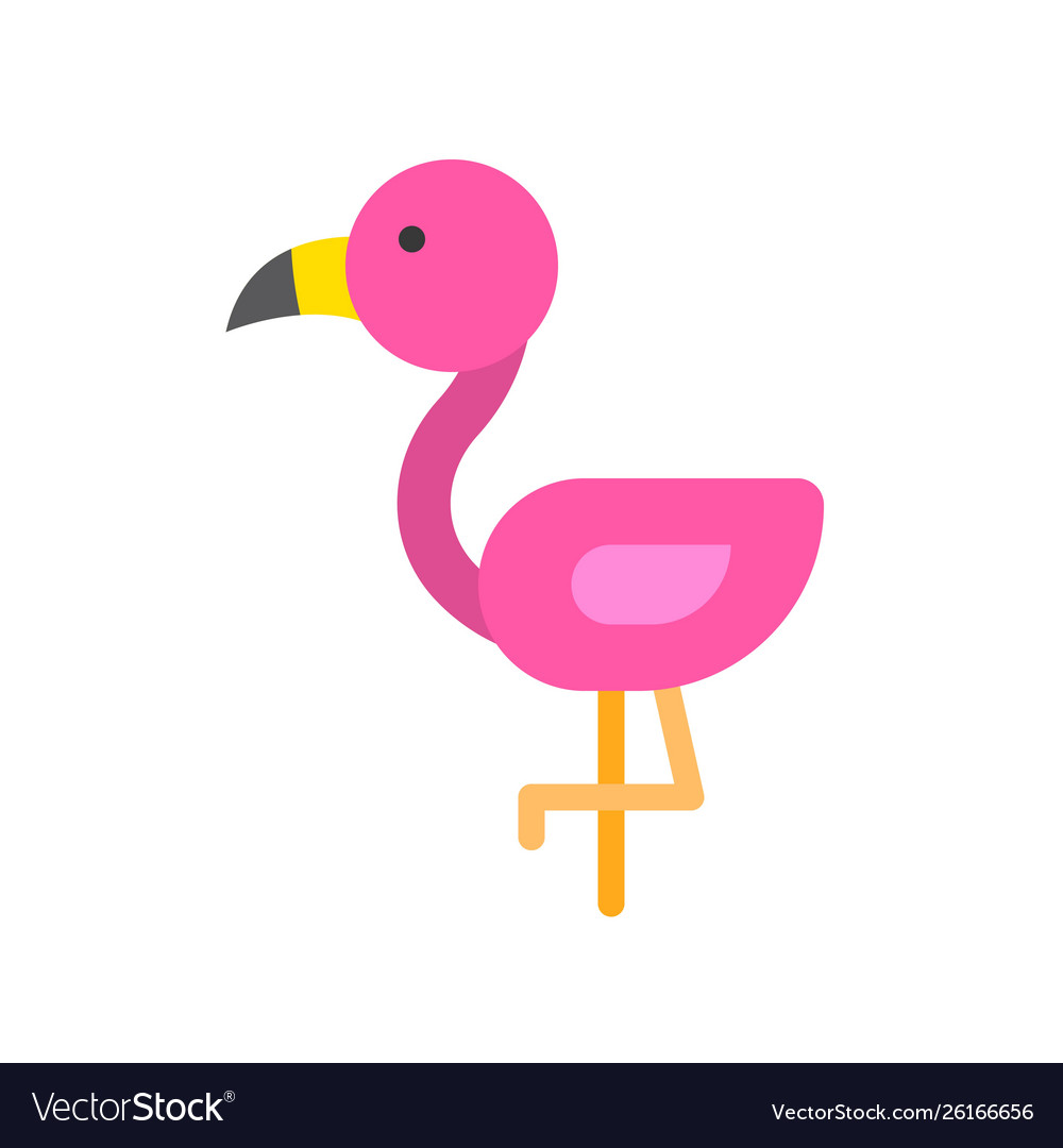 Flamingo tropical related flat style icon