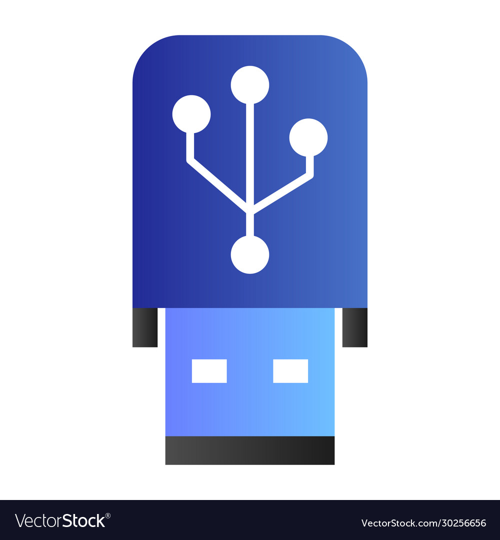 Flash drive flat icon portable data memory vector image Flash drive flat icon portable data memory