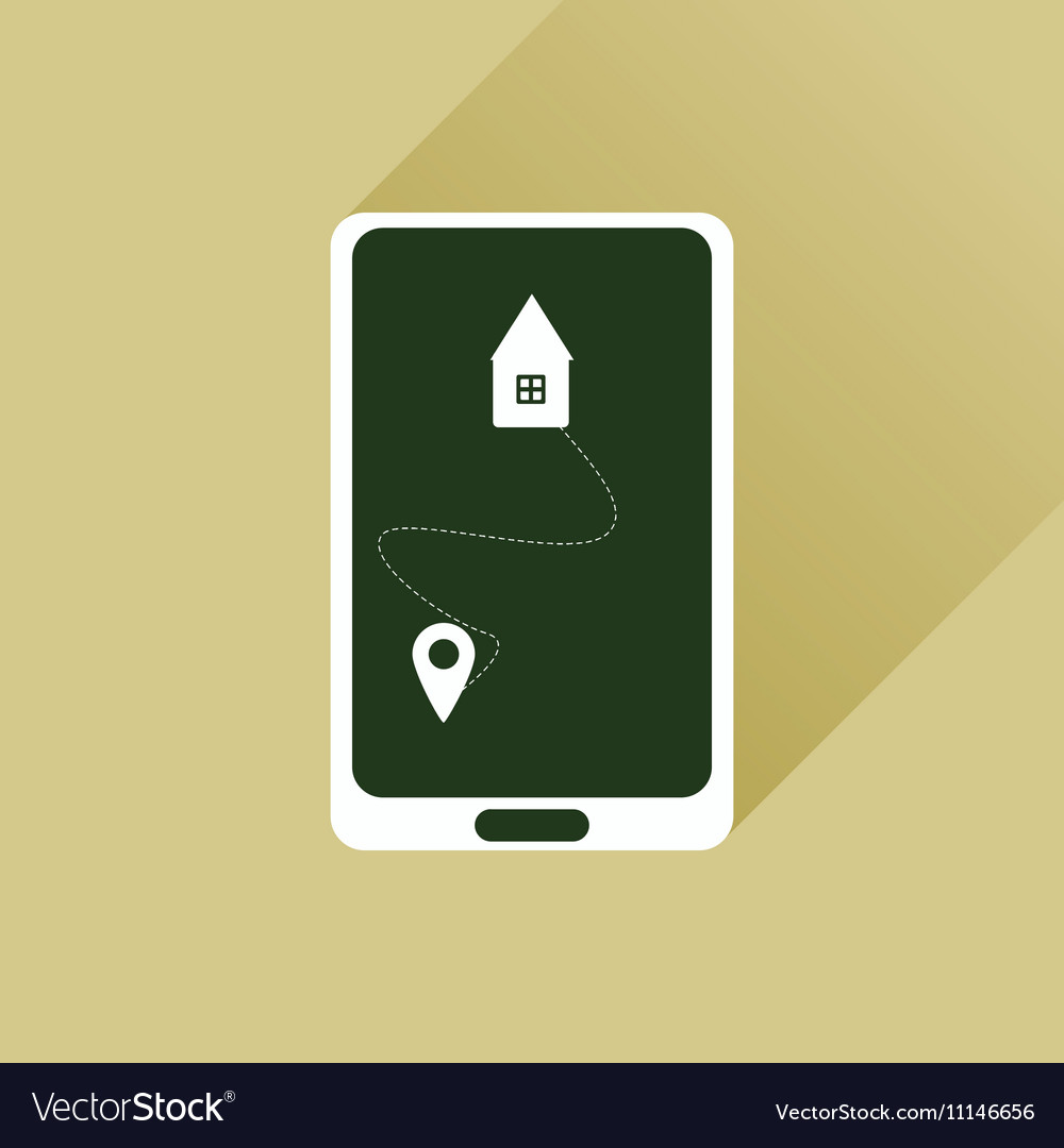 Flat web icon with long shadow mobile navigation