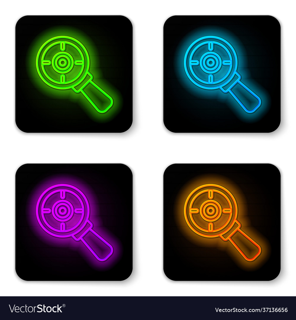 Glowing neon line target financial goal concept