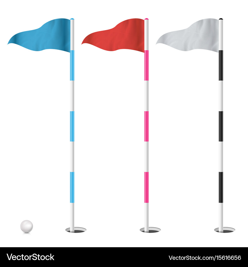 Golf flags set isolated on Royalty Free Vector Image