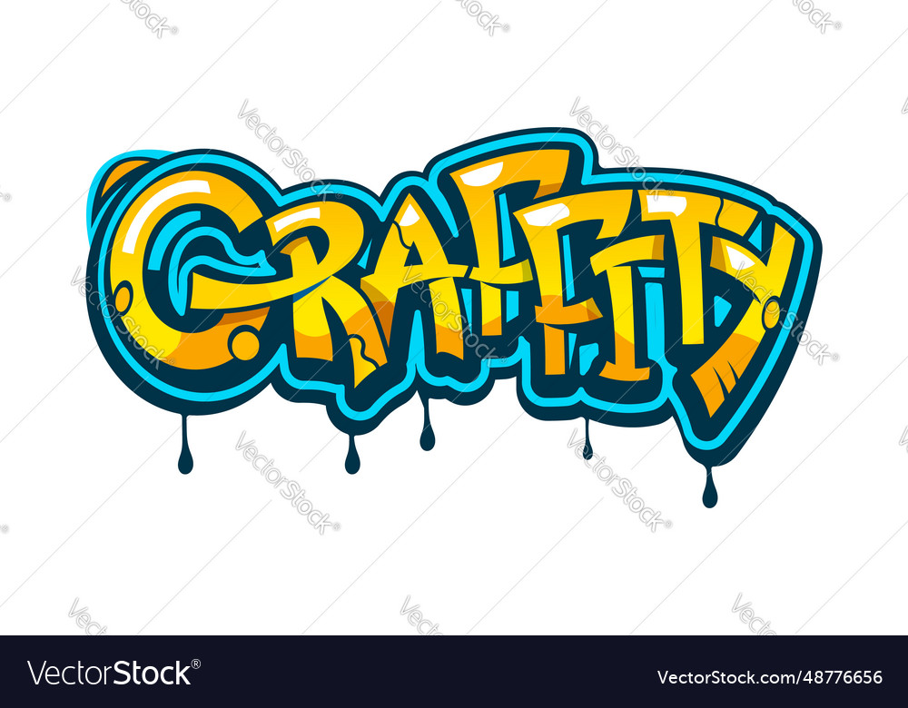 Graffiti street art urban style paint lettering Vector Image