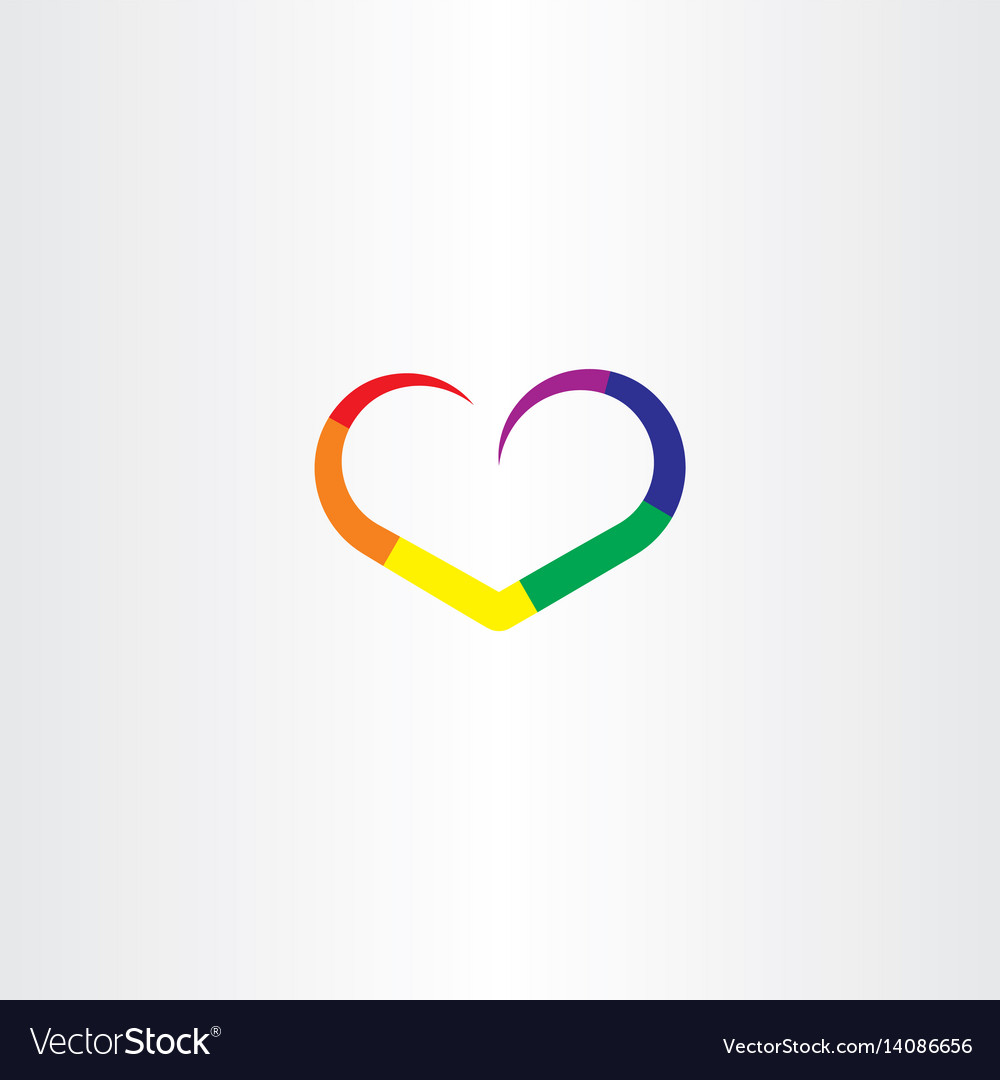 Heart rainbow colorful logo icon