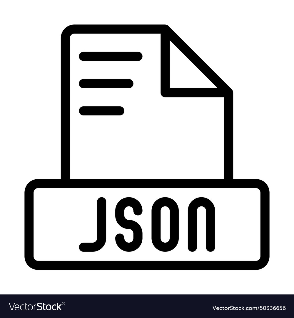 Json file icon outline extension icons