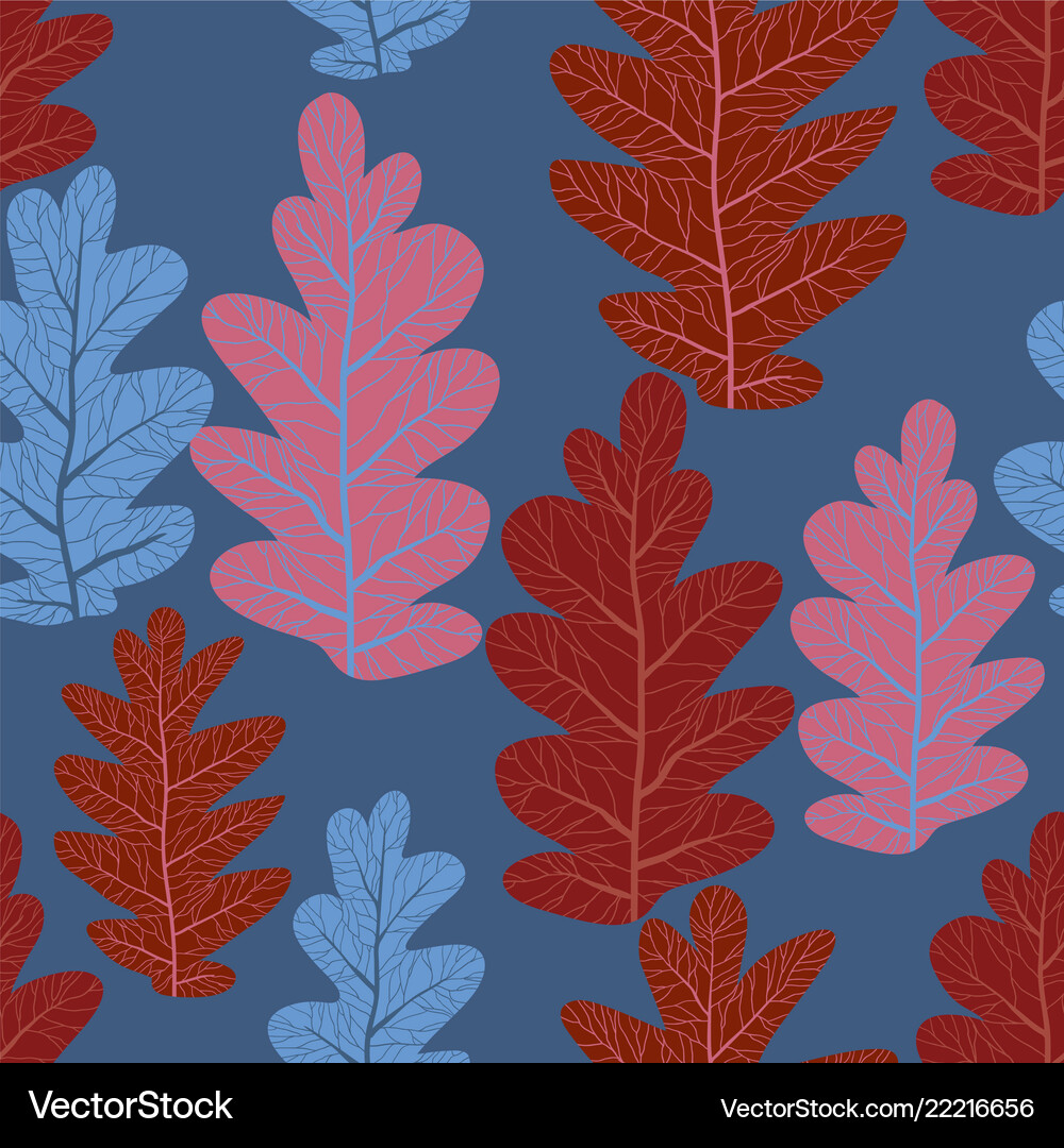 Leaves pattern seamless background Royalty Free Vector Image