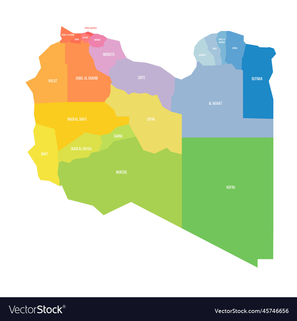 Libyen politische Karte der Verwaltungsabteilungen