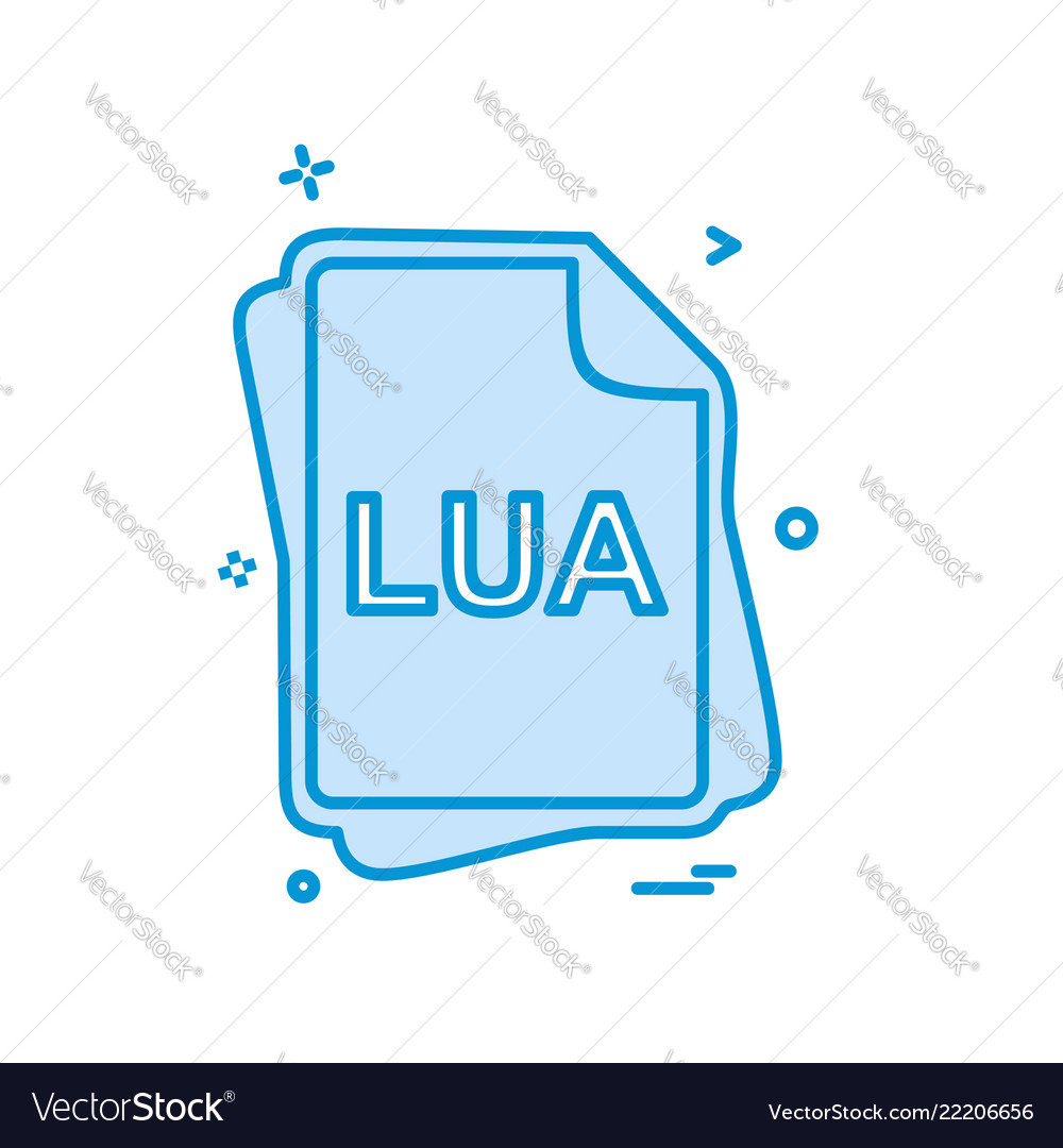 Lua file type icon design vector image Lua file type icon design