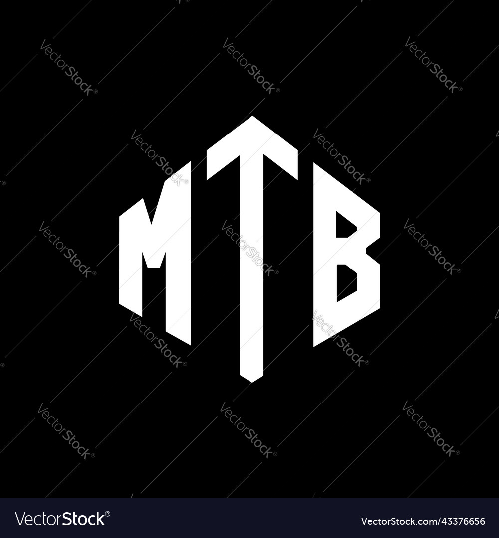 Mtb letter logo design with polygon shape