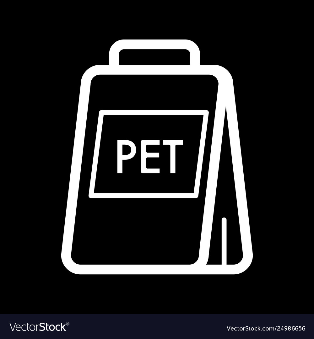 Package with pet food simple icon black