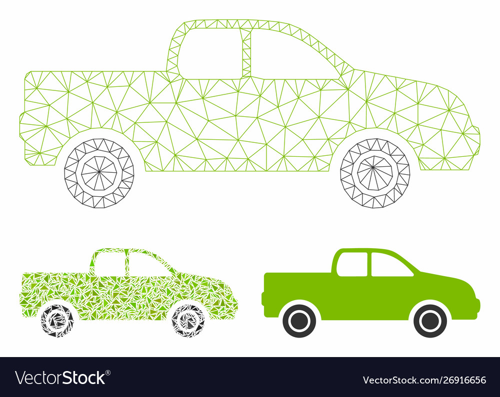 Pickup mesh network model and triangle vector image Pickup mesh network model and triangle