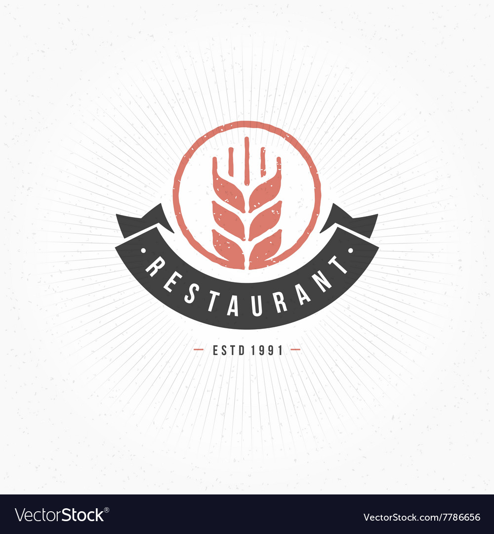 restaurant logo template design element royalty free vector
