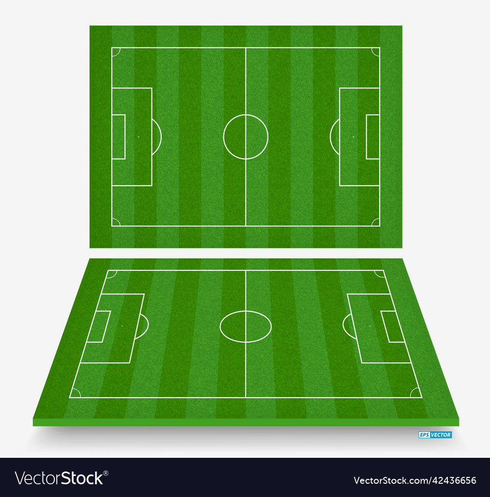 Set of realistic soccer football field