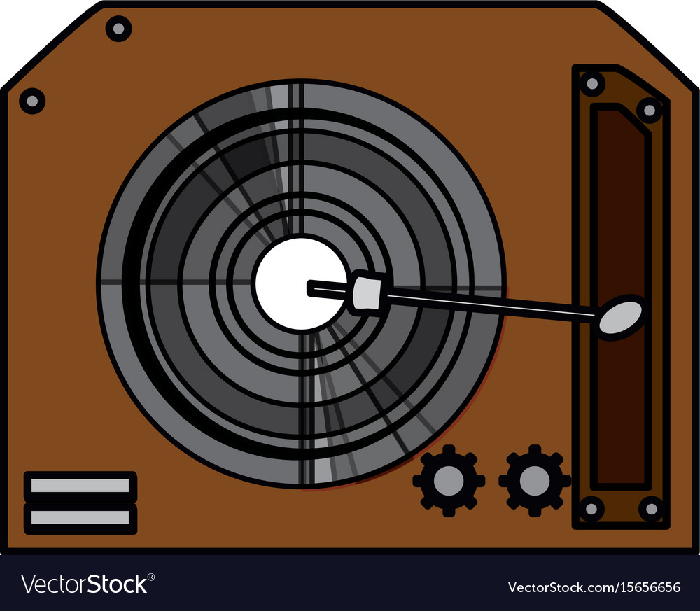 Vinyl turntable isolated
