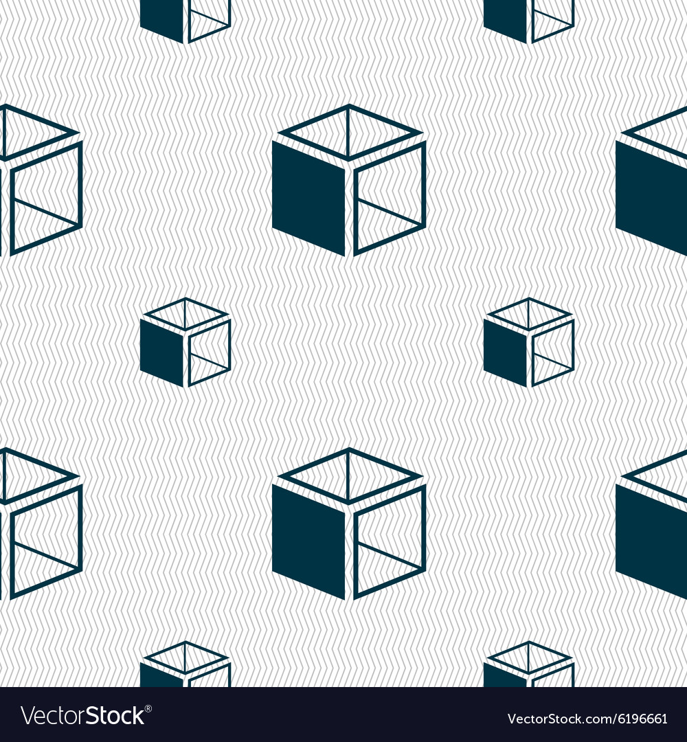 3d cube icon sign seamless pattern with geometric