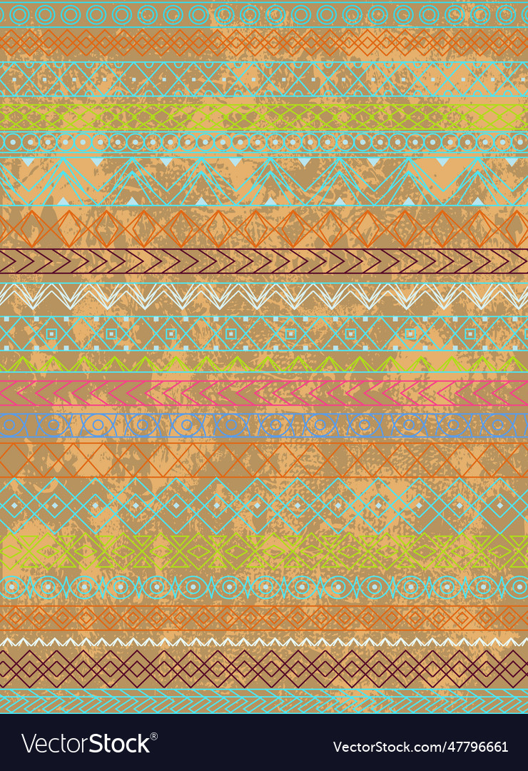 Abstract geometric background with ethnic patterns Vector Image Abstract geometric background with ethnic patterns