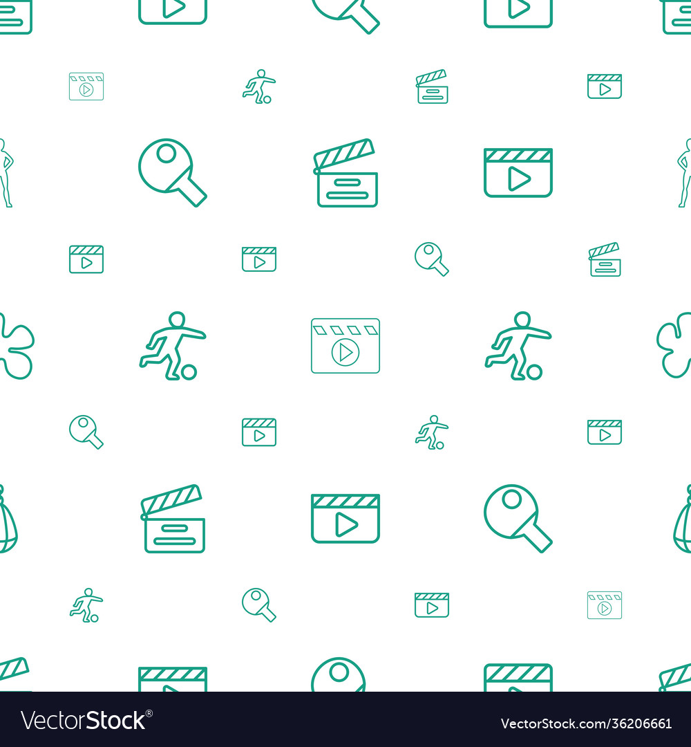 Action icons pattern seamless white background