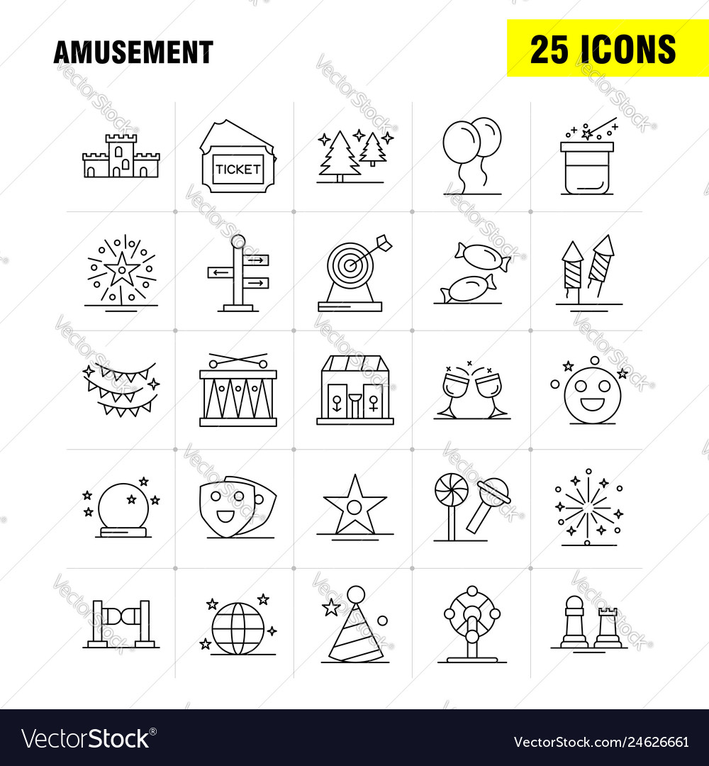 Amusement line icon for web print and mobile uxui vector image Amusement line icon for web print and mobile uxui