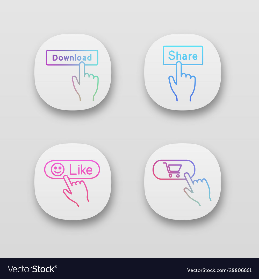 Click app icons set vector image Click app icons set