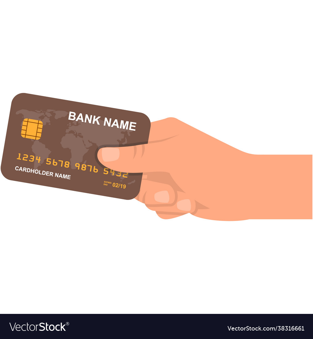 Credit card in hand icon