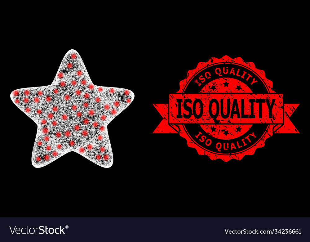 Distress iso quality seal and bright polygonal net