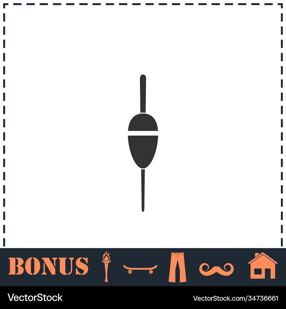 Fishing float icon flat Royalty Free Vector Image