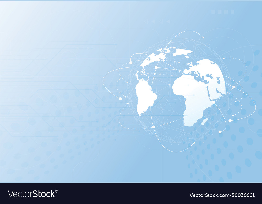 Global network connection world map point