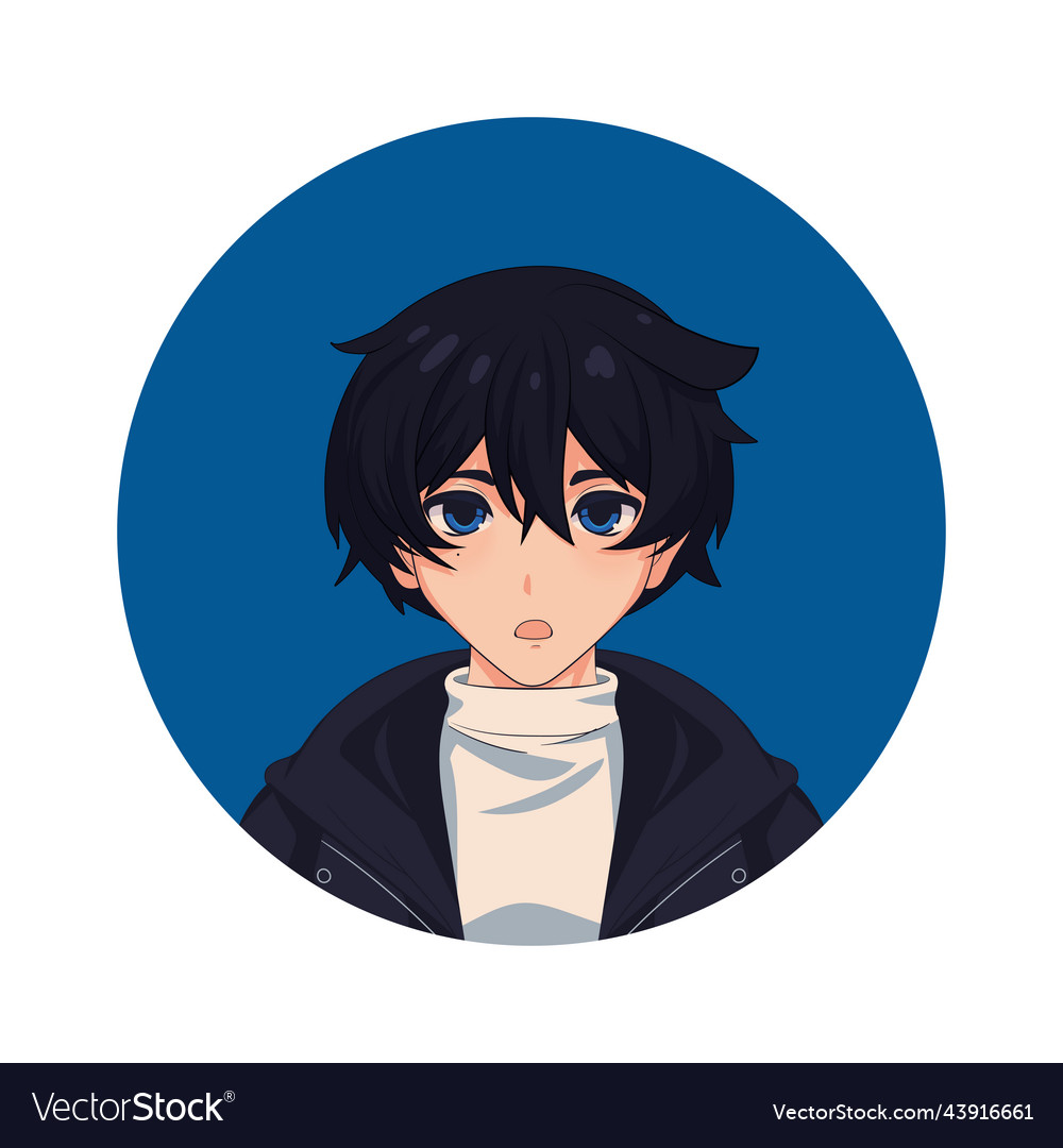 Anime male avatar Royalty Free Vector Image - VectorStock