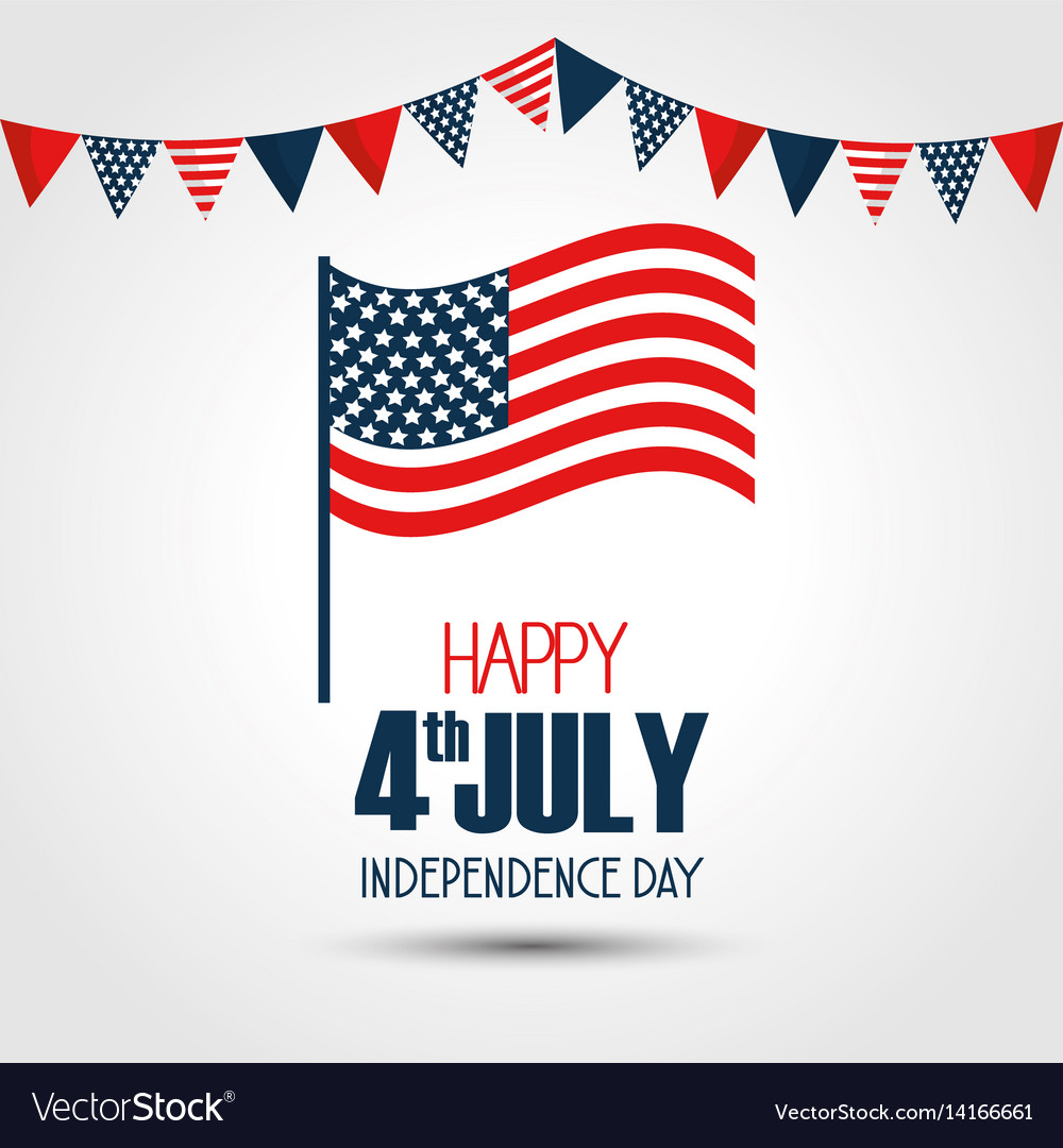 Independence day with usa flag Royalty Free Vector Image