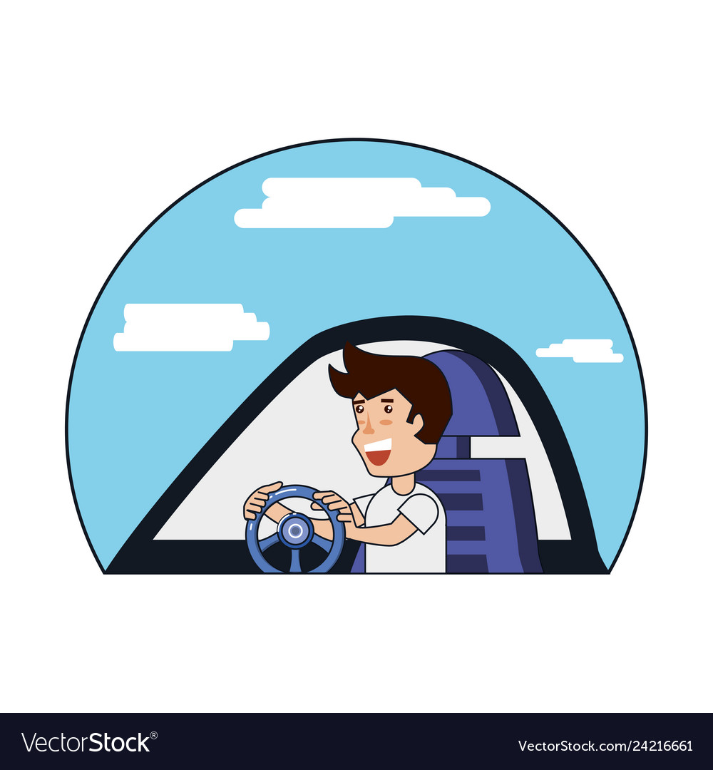 Man driver avatar character