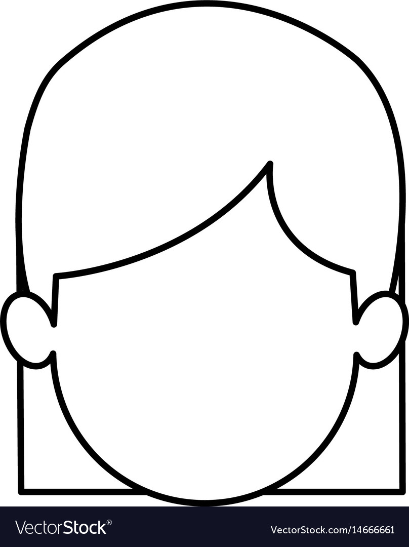 Outline head girl character person Royalty Free Vector Image