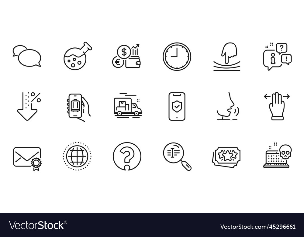 Outline set of question mark baggage app Vector Image