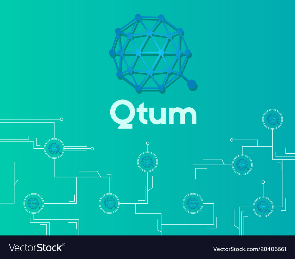 Qtum blockchain cryptocurrency circuit concept