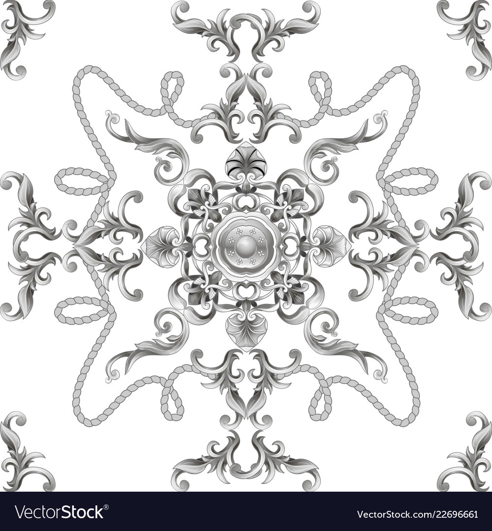 Seamless pattern with baroque elements vector image Seamless pattern with baroque elements