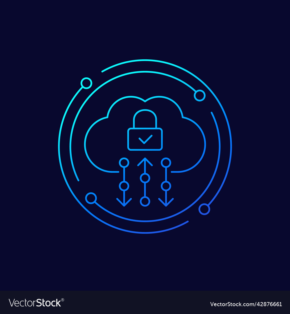 Secure Cloud Access Line Icon