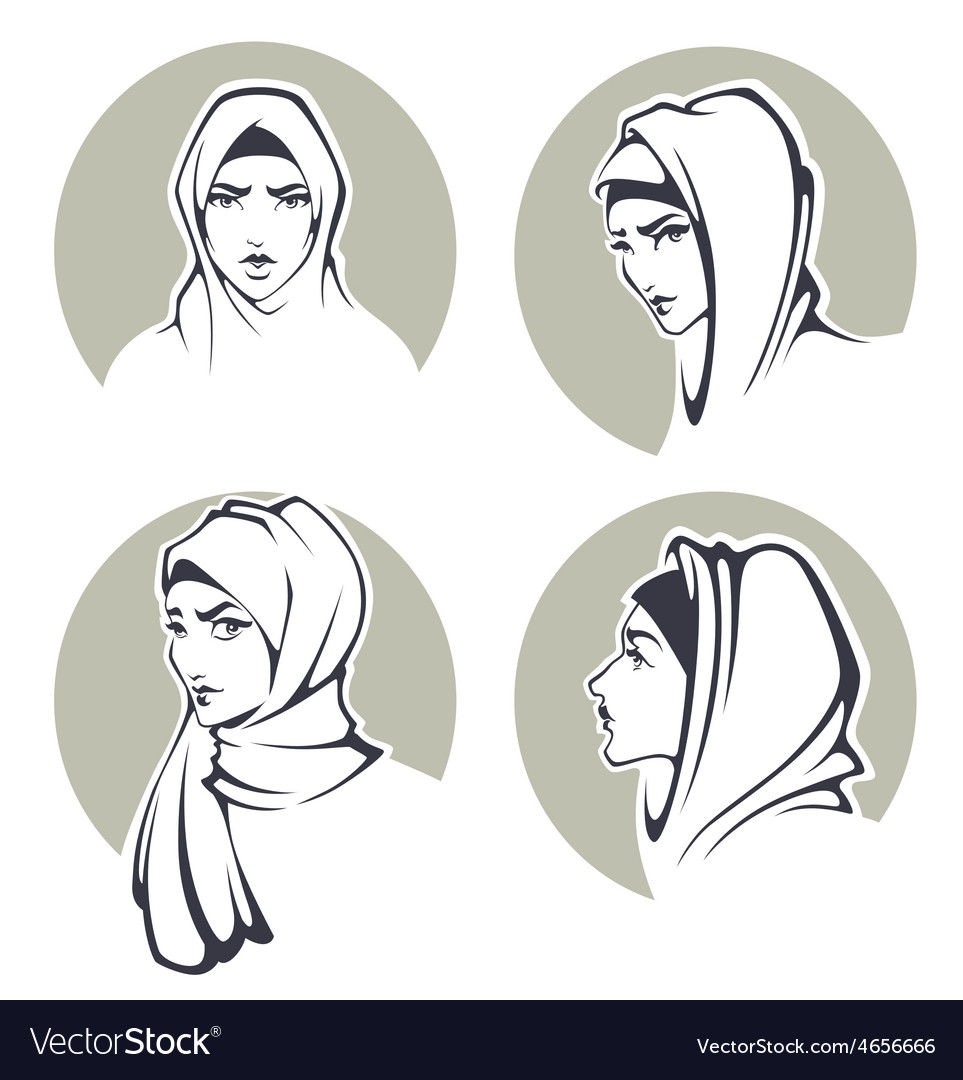 Arabian Girls Royalty Free Vector Image Vectorstock