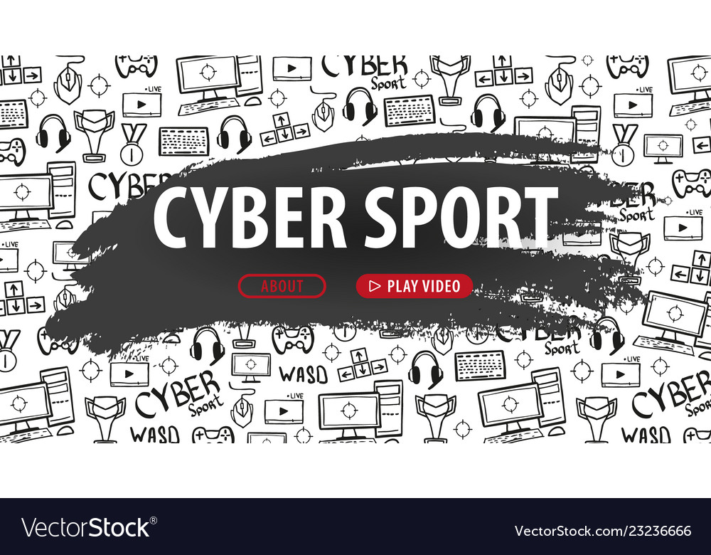 Cyber sport banner esports gaming video games vector image Cyber sport banner esports gaming video games