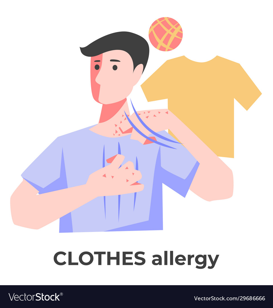 Dermatitis or clothes allergy man itching skin Vector Image